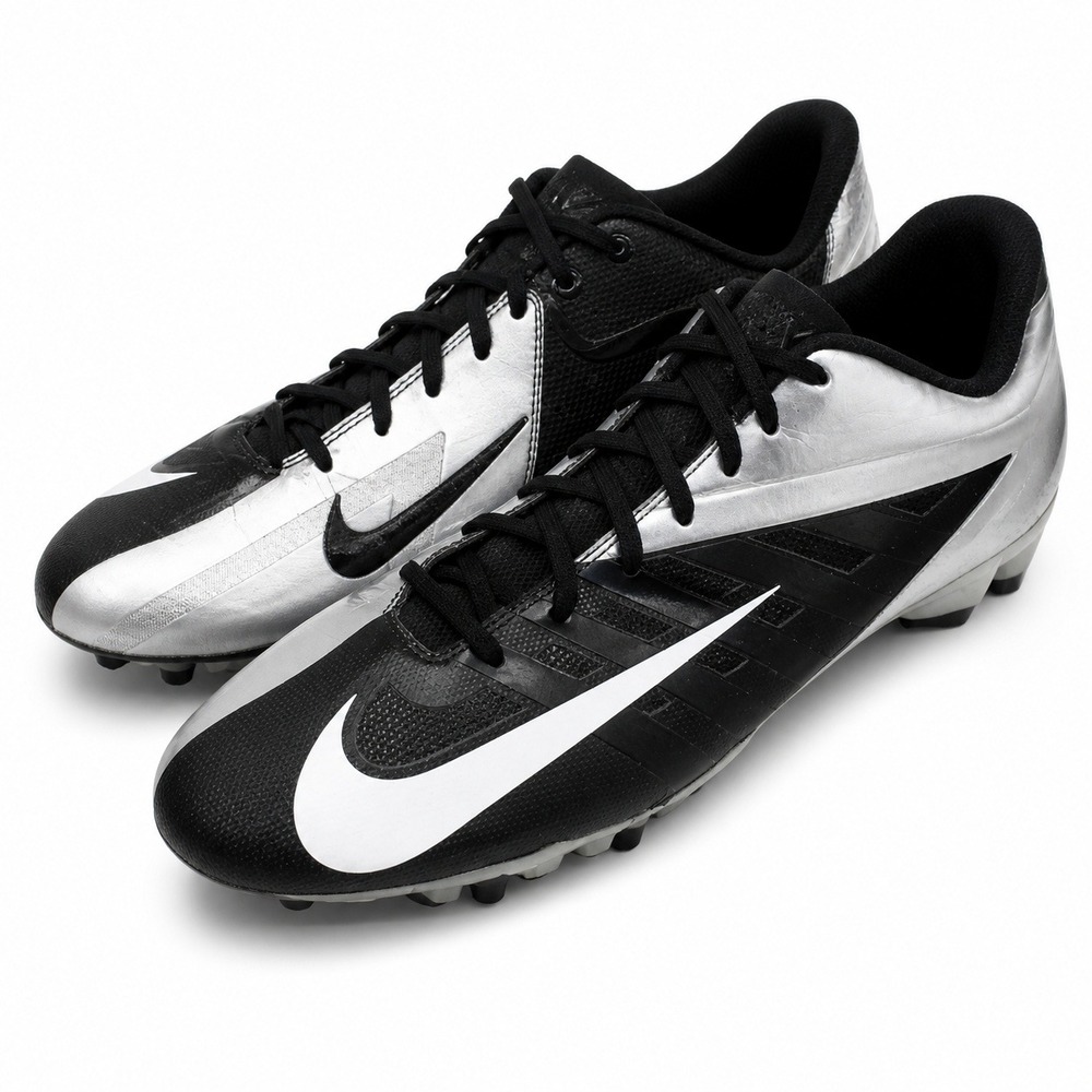 Nike Vapor Pro Football Cleats Mens 12 Black Metallic Silver 511340-010 Low Top
